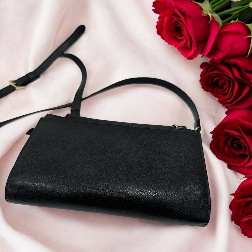 Antonio Melani Leather Convertible Crossbody Bag Wrislet Wallet Organizer BLACK - Picture 3 of 13